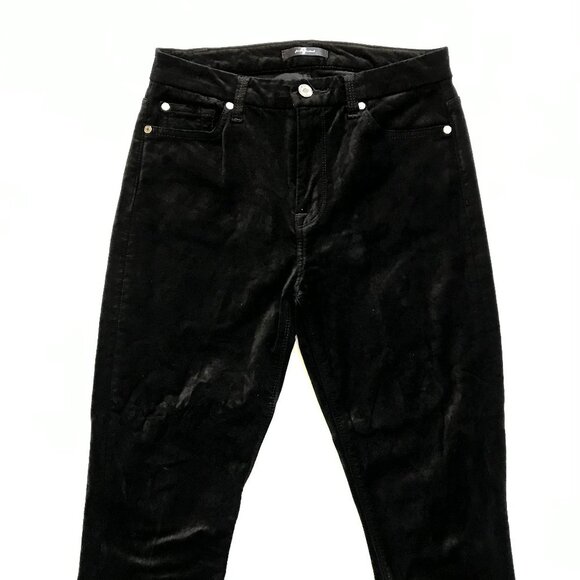 7 For All Mankind Velvet Pants Jeans Womens 28 Black Skinny High Rise Ankle - Picture 6 of 15